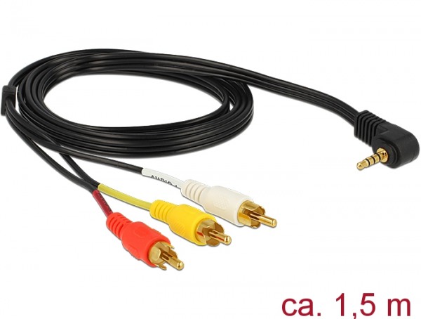 A/V Kabel vergoldet abgewinkelt f. Garmin RV 760LMT